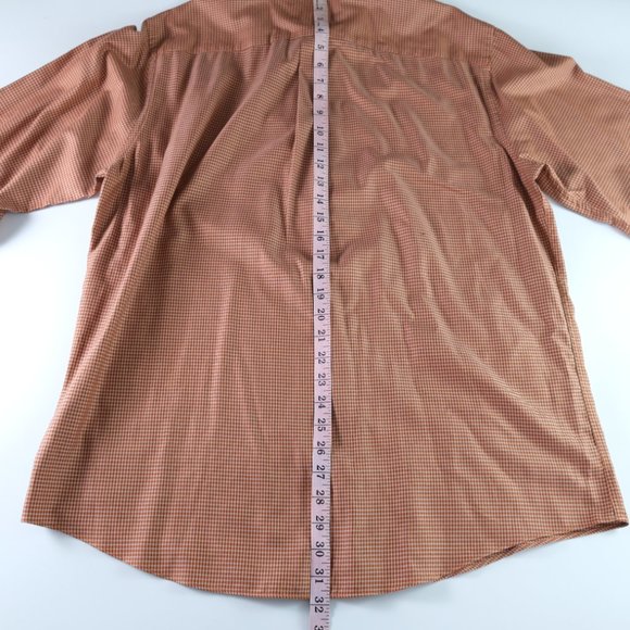 Jos A Bank Men's L Large Tailored Fit Travelers Collection Button Up Shirt Brown - Picture 6 of 8